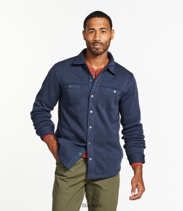 L.L.Bean Heren trui fleeceshirt jac heldere marine kleding VT0643400