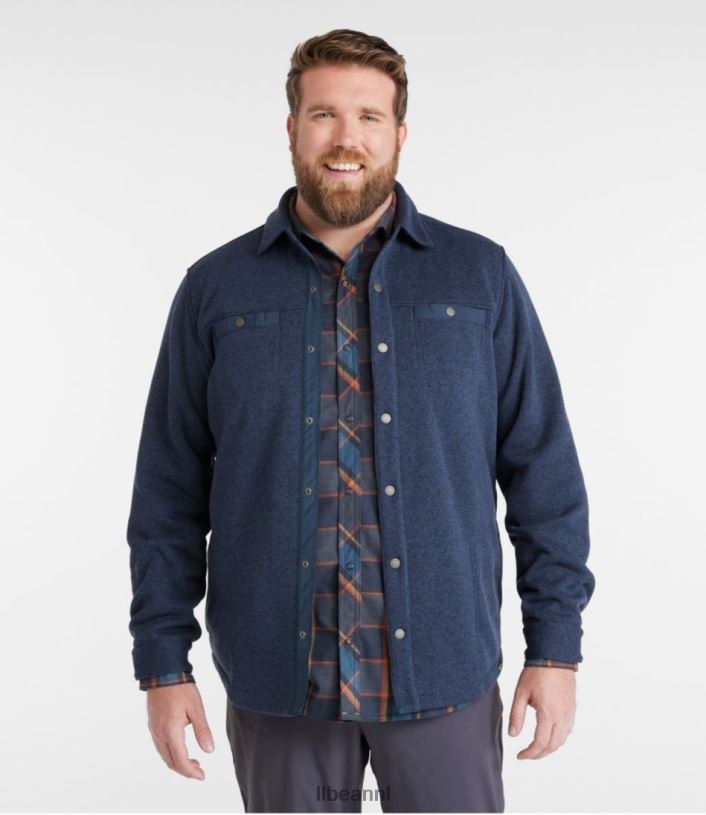 L.L.Bean Heren trui fleeceshirt jac heldere marine kleding VT0643400