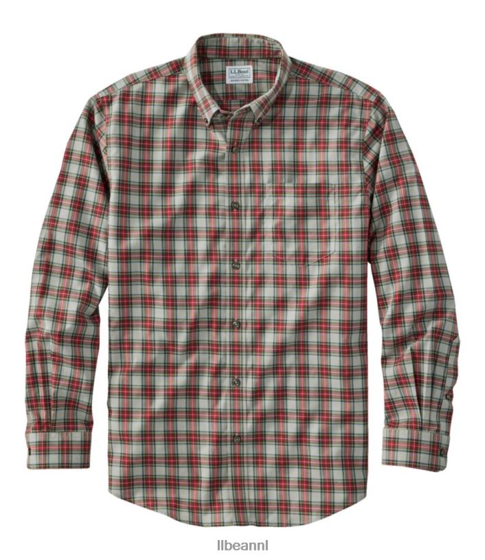 L.L.Bean Heren kreukvrij kennebunk sportshirt grijze steward kleding VT0645992