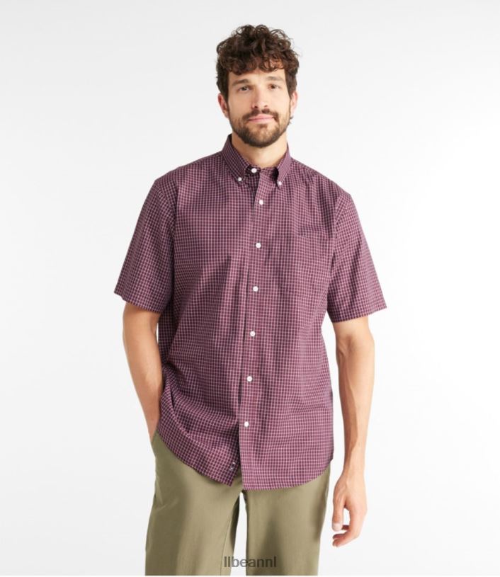 L.L.Bean Heren kreukvrij kennebunk sportshirt smaragdgroene spar kleding VT0643481