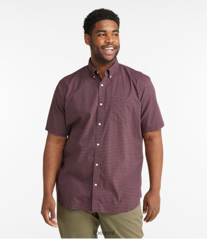 L.L.Bean Heren kreukvrij kennebunk sportshirt smaragdgroene spar kleding VT0643481