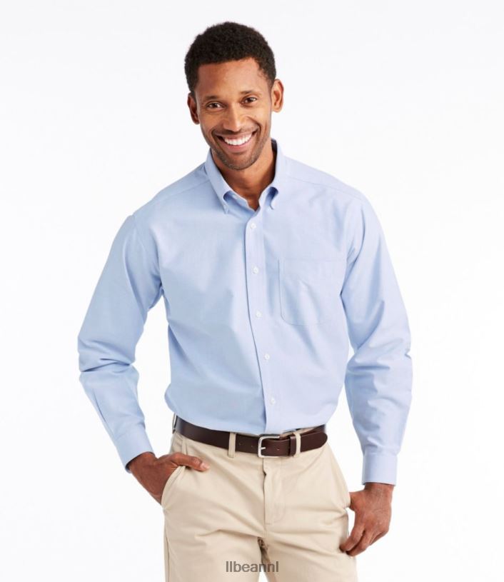 L.L.Bean Heren kreukvrij klassiek Oxford-overhemd frans blauw kleding VT064682