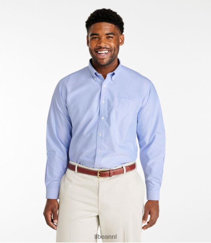 L.L.Bean Heren kreukvrij klassiek Oxford-overhemd frans blauw kleding VT064682