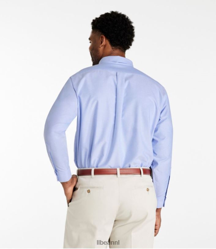 L.L.Bean Heren kreukvrij klassiek Oxford-overhemd frans blauw kleding VT064682