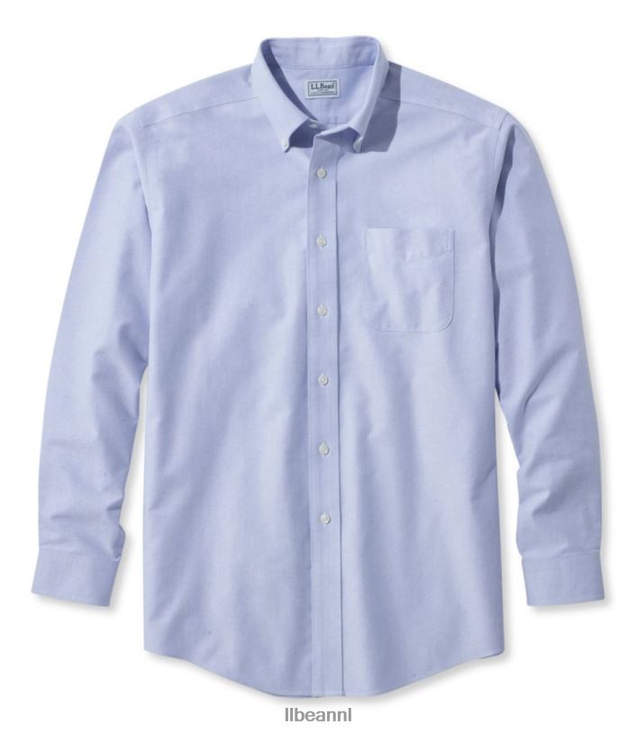 L.L.Bean Heren kreukvrij klassiek Oxford-overhemd frans blauw kleding VT064682