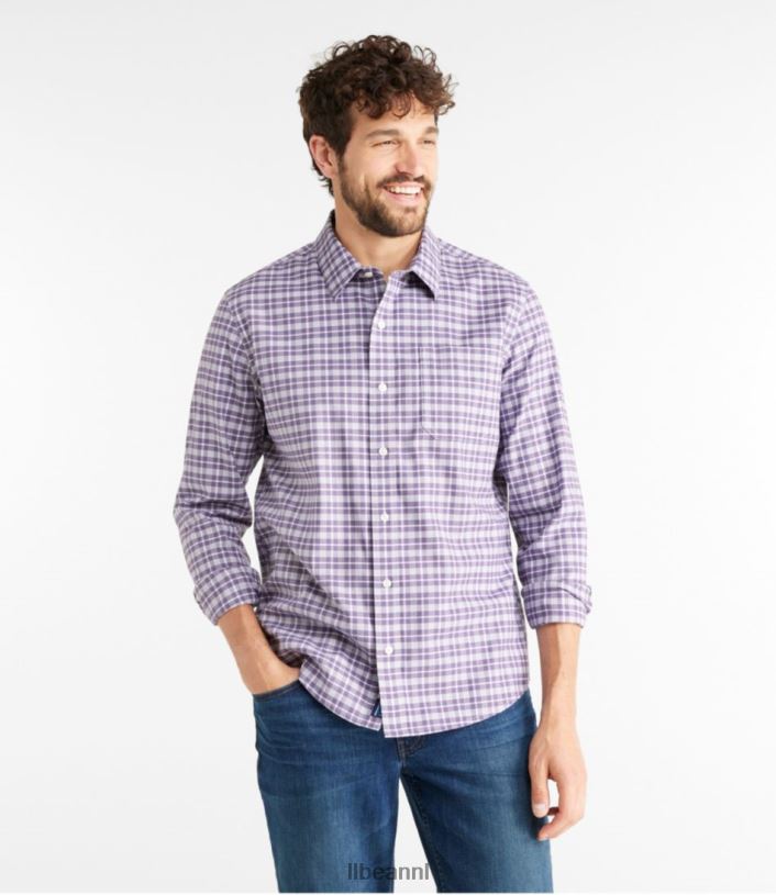 L.L.Bean Heren kreukvrij ultrazacht geborsteld katoenen overhemd zachte sparren kleding VT064295