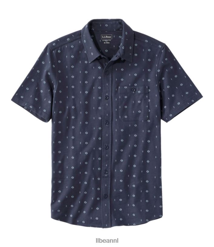 L.L.Bean Heren overhemd van biologisch katoen met knoopsluiting aan de voorkant warme koraalvissen kleding VT0643493