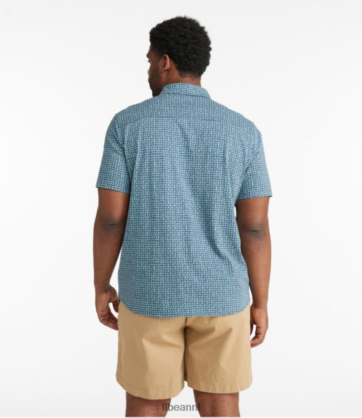 L.L.Bean Heren overhemd van biologisch katoen met knoopsluiting aan de voorkant warme koraalvissen kleding VT0643493