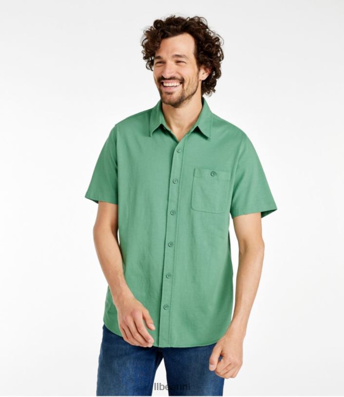 L.L.Bean Heren overhemd van biologisch katoen met knoopsluiting aan de voorkant zee blauw kleding VT0645803