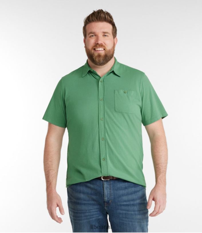 L.L.Bean Heren overhemd van biologisch katoen met knoopsluiting aan de voorkant zee blauw kleding VT0645803
