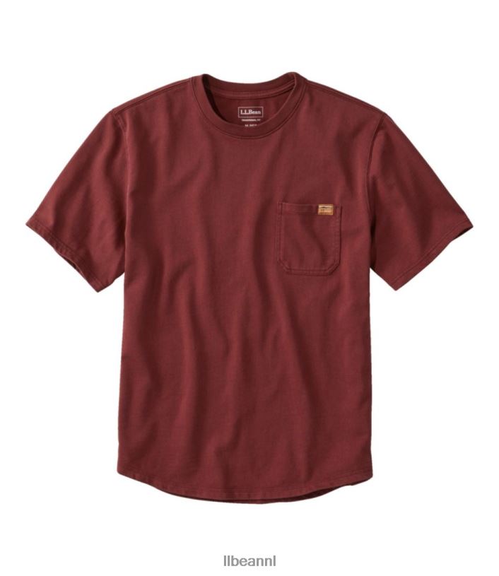 L.L.Bean Heren Beanbuilt katoenen T-shirts bordeaux kleding VT0644765