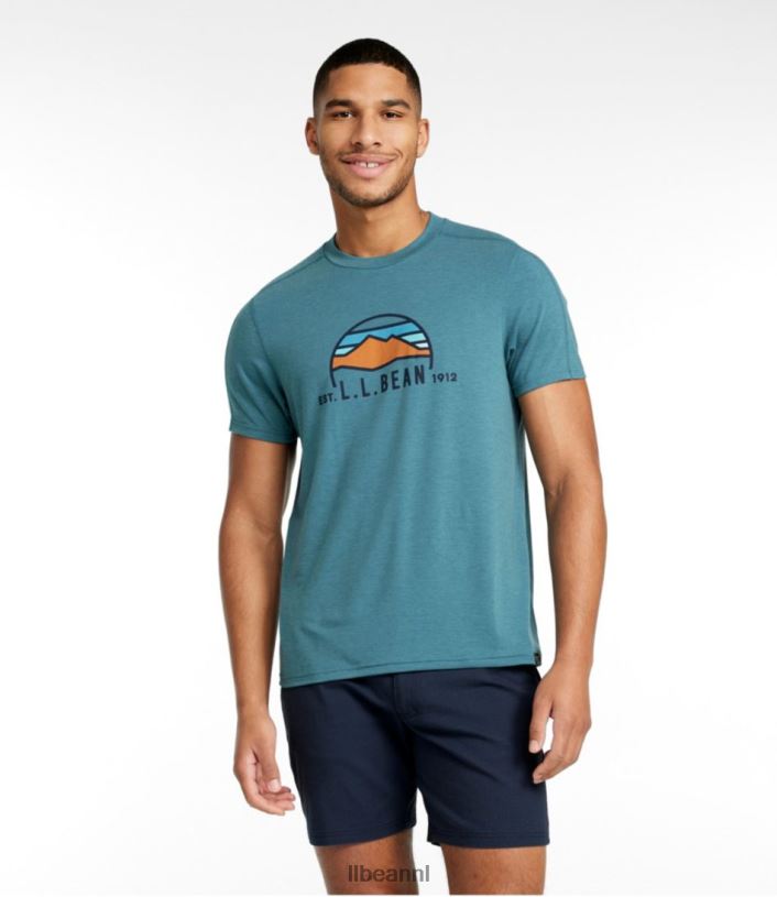 L.L.Bean Heren alledaags sunsmart-T-shirt regenbooglogo kleding VT0646574