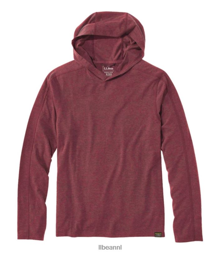 L.L.Bean Heren alledaags sunsmart-T-shirt rode wijn kleding VT0644795