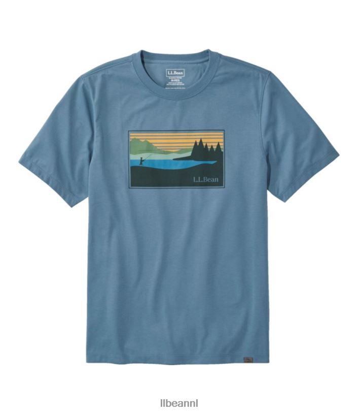 L.L.Bean Heren grafische T-shirts voor technische visserij leisteen kleding VT0646154