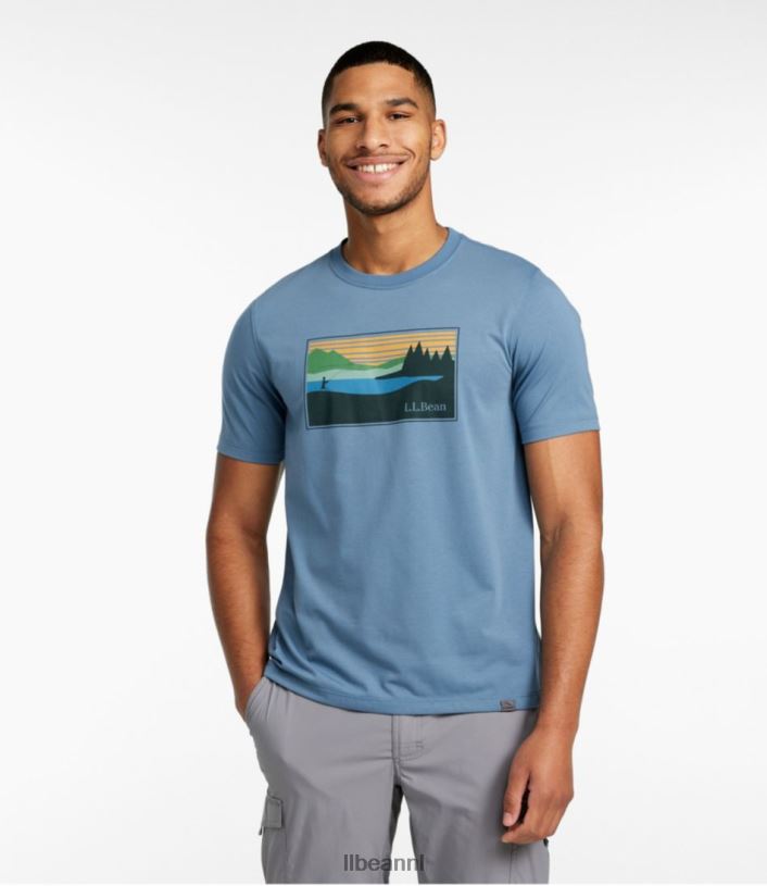 L.L.Bean Heren grafische T-shirts voor technische visserij leisteen kleding VT0646154