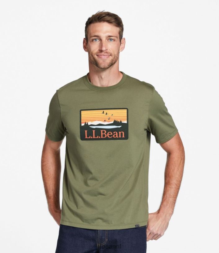 L.L.Bean Heren jagers grafisch T-shirt klei kleding VT0647297