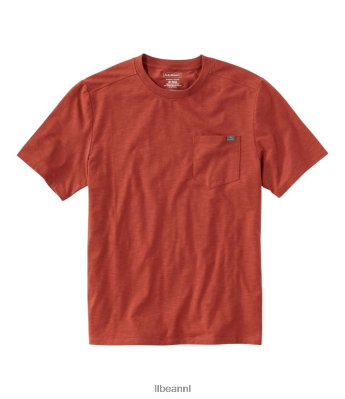 L.L.Bean Heren ontdekkingsreiziger slub T-shirt donker roodbruin kleding VT0644816