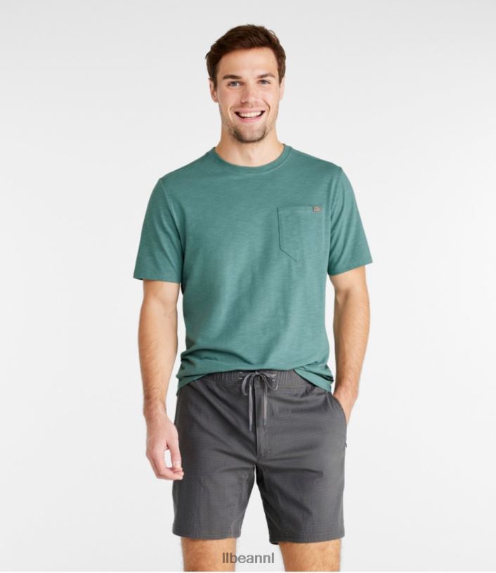L.L.Bean Heren ontdekkingsreiziger slub T-shirt donker roodbruin kleding VT0644816