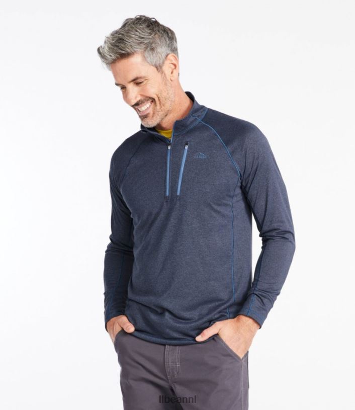 L.L.Bean Heren sneldrogend trail-T-shirt met 1/4 ritssluiting grafiet kleding VT0643190