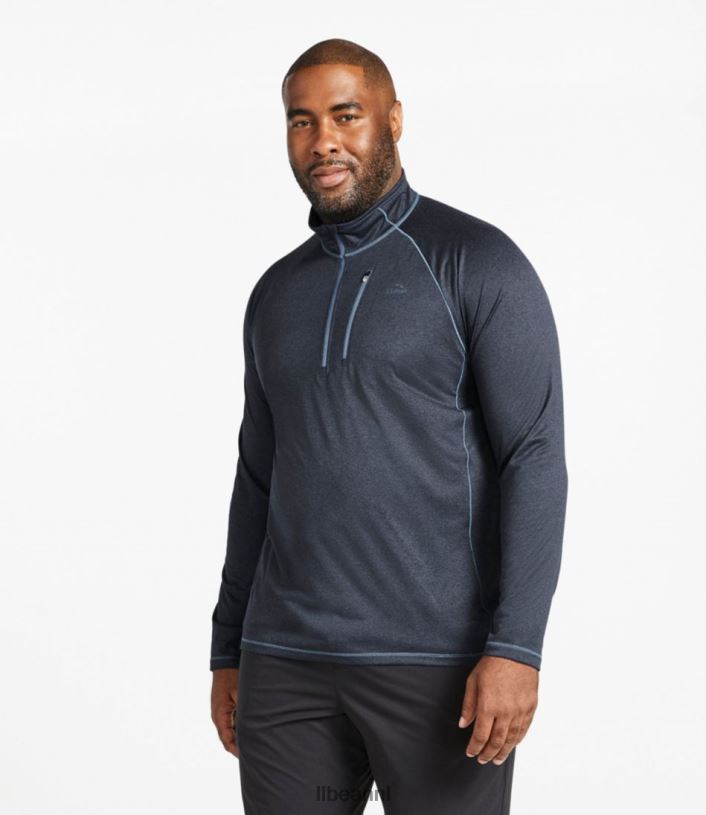 L.L.Bean Heren sneldrogend trail-T-shirt met 1/4 ritssluiting grafiet kleding VT0643190