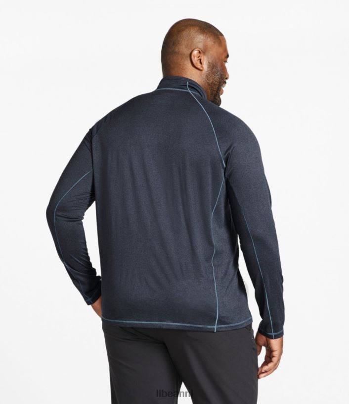 L.L.Bean Heren sneldrogend trail-T-shirt met 1/4 ritssluiting grafiet kleding VT0643190