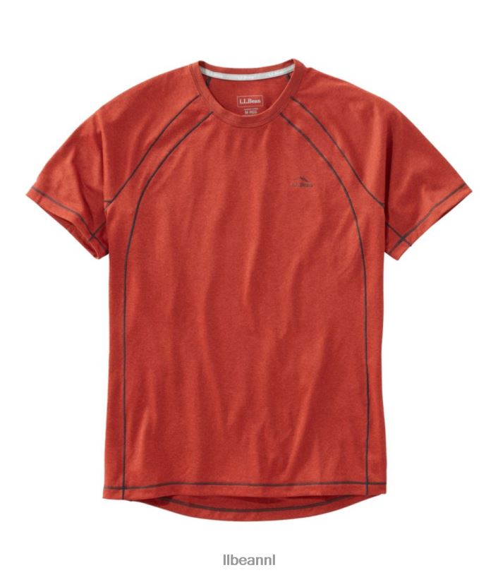 L.L.Bean Heren sneldrogend trail-T-shirt met korte mouwen rode oker kleding VT0644759