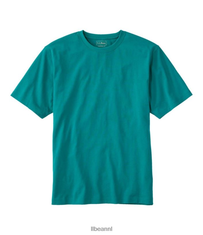 L.L.Bean Heren zorgeloos krimpvrij T-shirt blauwgroen kleding VT0646874
