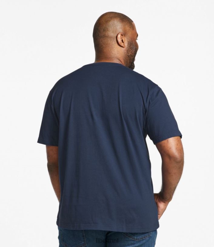 L.L.Bean Heren zorgeloos krimpvrij T-shirt blauwgroen kleding VT0646874