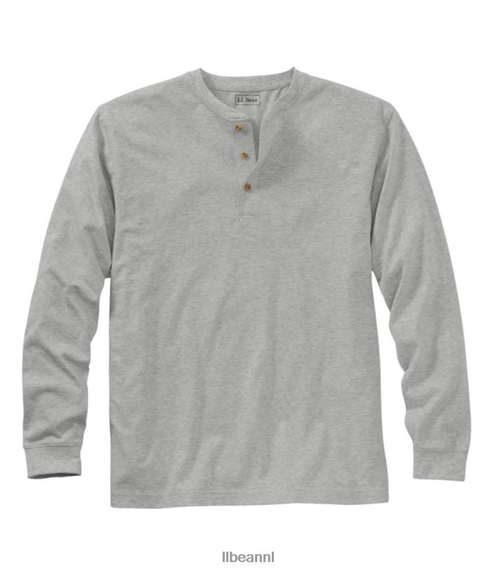 L.L.Bean Heren zorgeloos krimpvrij T-shirt grijze heide kleding VT0645719