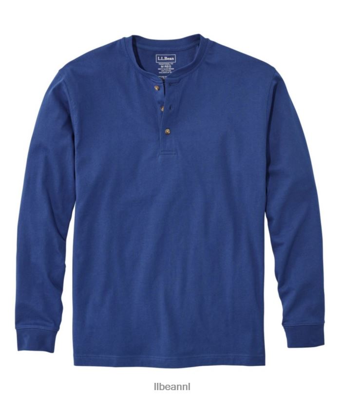 L.L.Bean Heren zorgeloos krimpvrij T-shirt oceaanblauw kleding VT0646460
