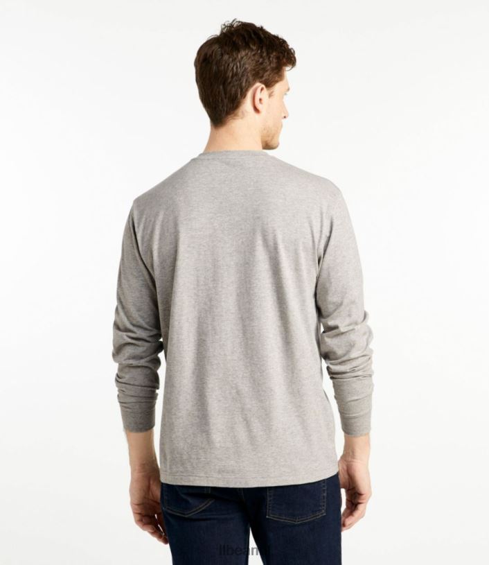 L.L.Bean Heren zorgeloos krimpvrij T-shirt oceaanblauw kleding VT0646460
