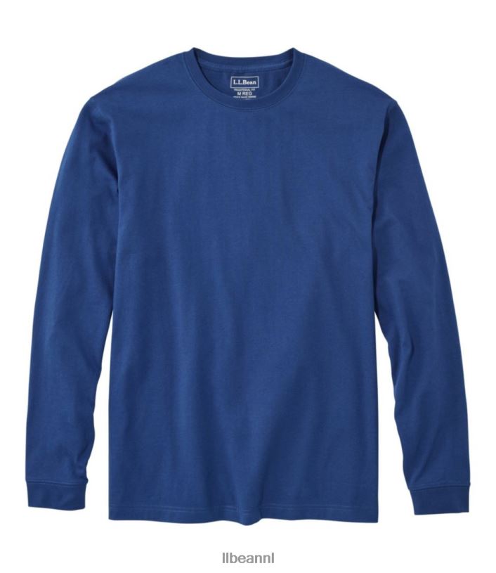 L.L.Bean Heren zorgeloos krimpvrij T-shirt oceaanblauw kleding VT0646901