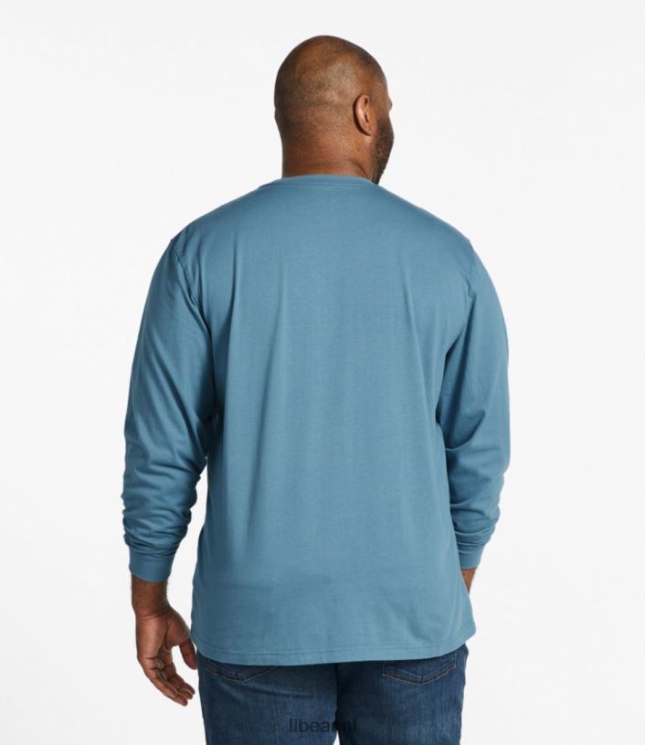 L.L.Bean Heren zorgeloos krimpvrij T-shirt oceaanblauw kleding VT0646901