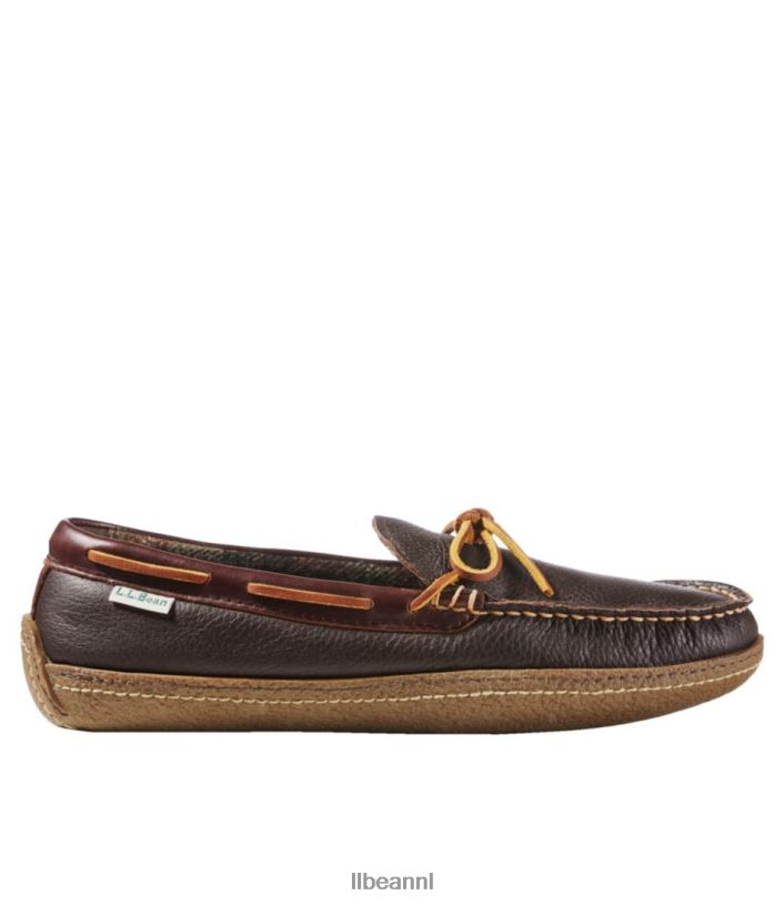 L.L.Bean Heren handgenaaide pantoffels bruin schoenen VT0643709