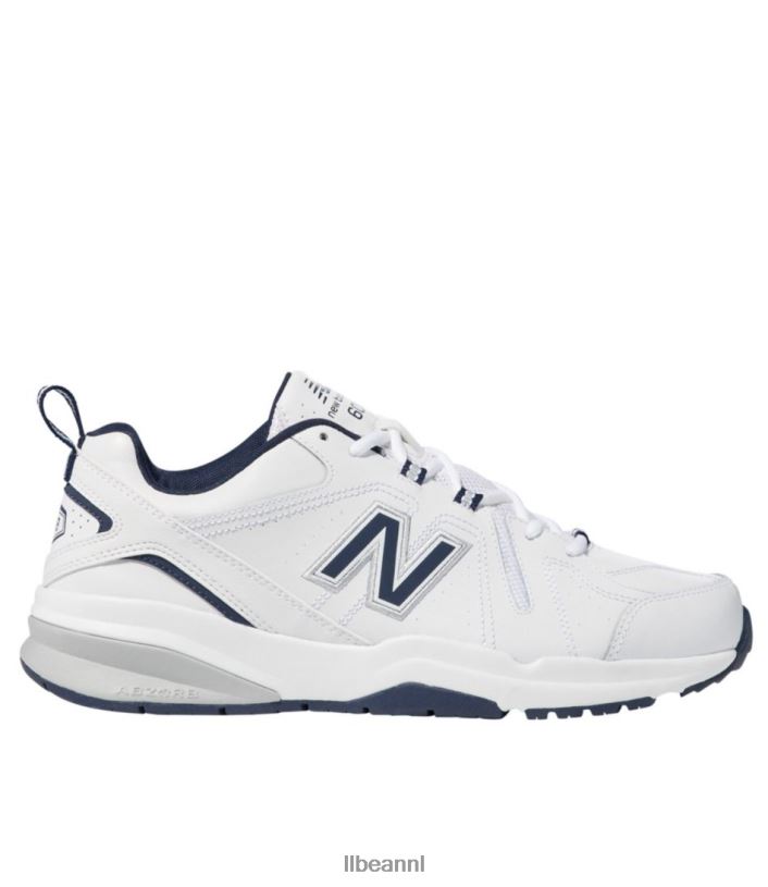 L.L.Bean Heren nieuw evenwicht 608v5 leer wit/marineblauw schoenen VT0641090