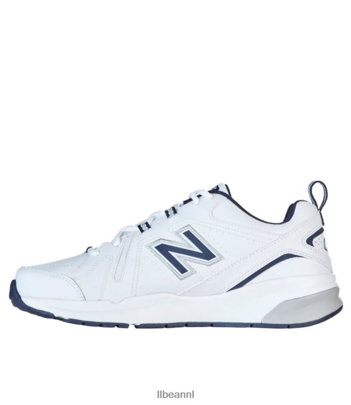 L.L.Bean Heren nieuw evenwicht 608v5 leer wit/marineblauw schoenen VT0641090