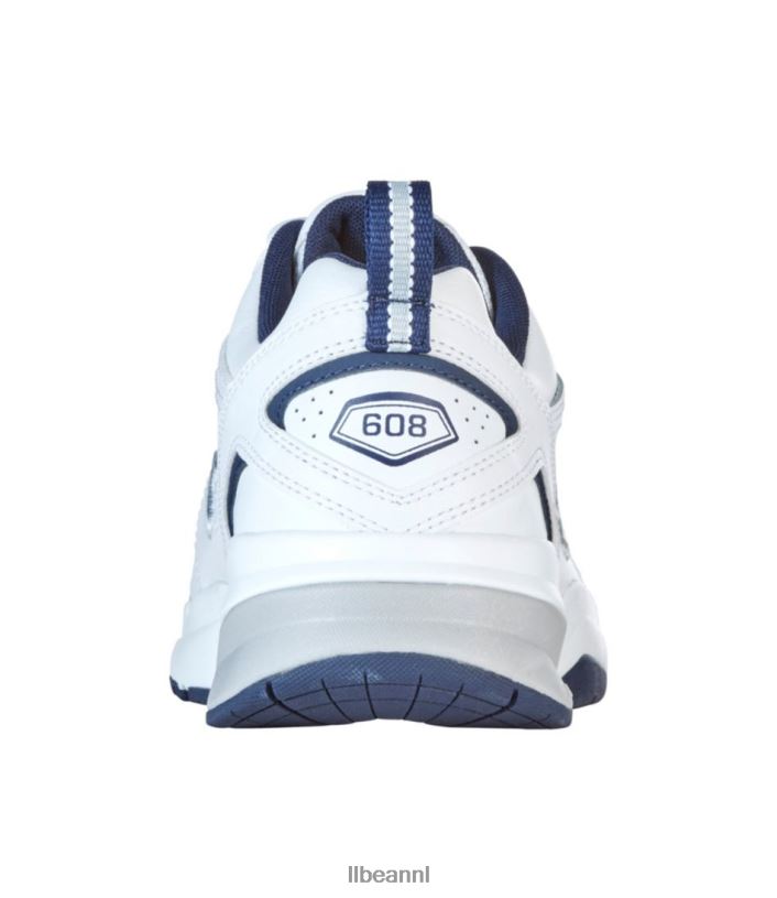 L.L.Bean Heren nieuw evenwicht 608v5 leer wit/marineblauw schoenen VT0641090