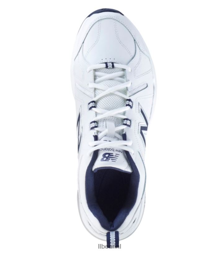 L.L.Bean Heren nieuw evenwicht 608v5 leer wit/marineblauw schoenen VT0641090