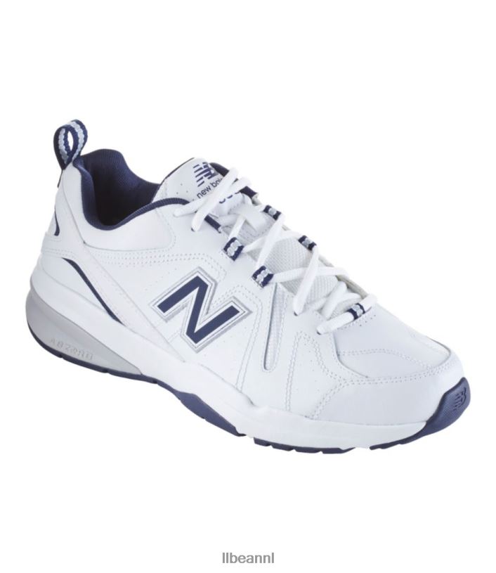 L.L.Bean Heren nieuw evenwicht 608v5 leer wit/marineblauw schoenen VT0641090