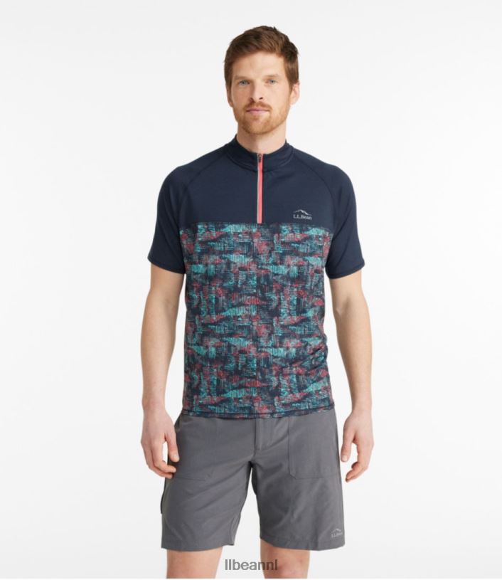 L.L.Bean Heren comfortabel fietsshirt klassieke marineblauwe geoprint/klassieke marine kleding VT064535