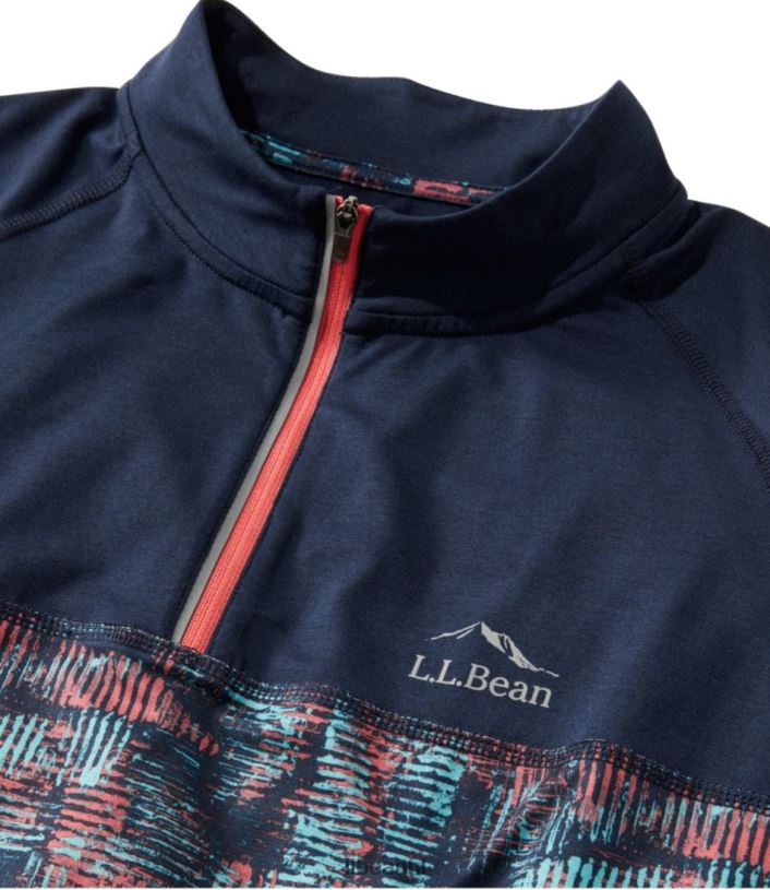 L.L.Bean Heren comfortabel fietsshirt klassieke marineblauwe geoprint/klassieke marine kleding VT064535