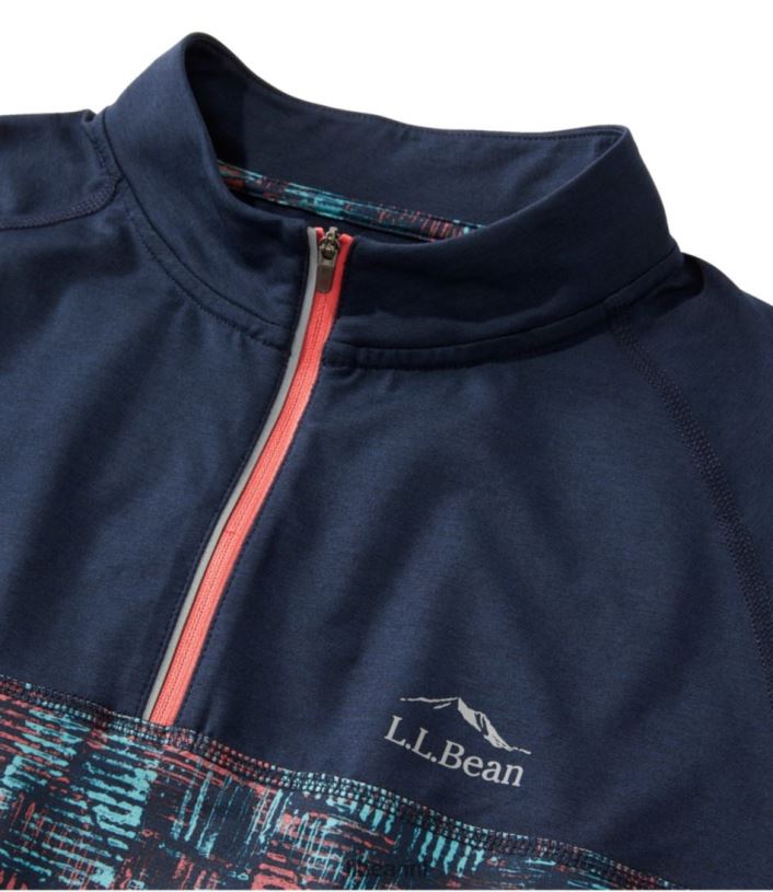 L.L.Bean Heren comfortabel fietsshirt klassieke marineblauwe geoprint/klassieke marine kleding VT064595