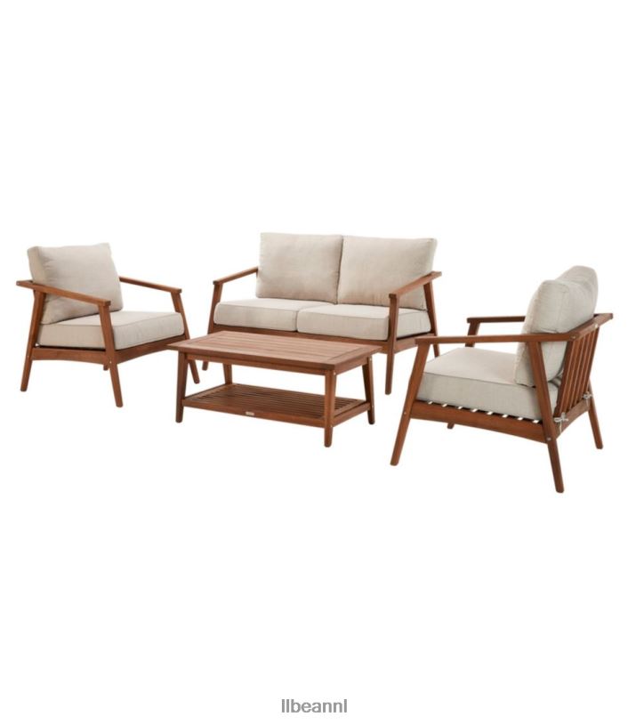 L.L.Bean unisex Eucalyptus 4-delige terrasset natuurlijk huis goederen VT0642857