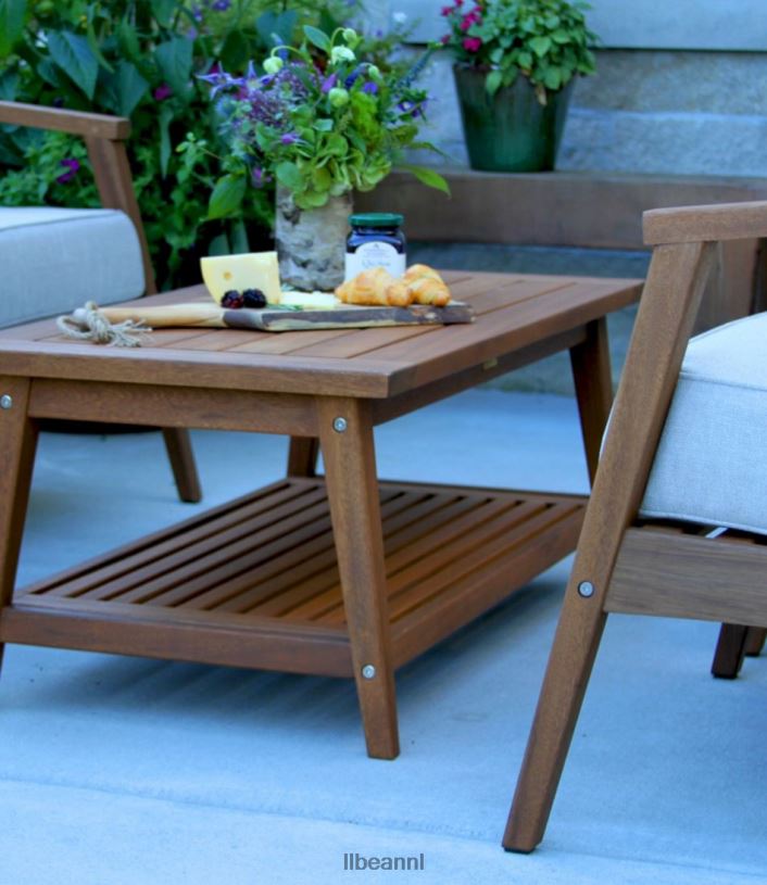 L.L.Bean unisex Eucalyptus 4-delige terrasset natuurlijk huis goederen VT0642857