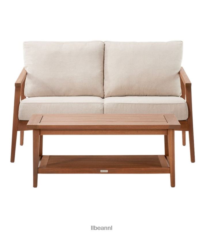 L.L.Bean unisex Eucalyptus 4-delige terrasset natuurlijk huis goederen VT0642857