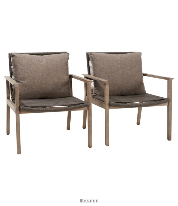 L.L.Bean unisex Eucalyptus was- en touwfauteuilset van twee grijs achtertuin en terras VT0642887