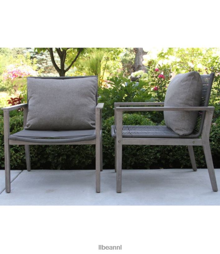 L.L.Bean unisex Eucalyptus was- en touwfauteuilset van twee grijs achtertuin en terras VT0642887