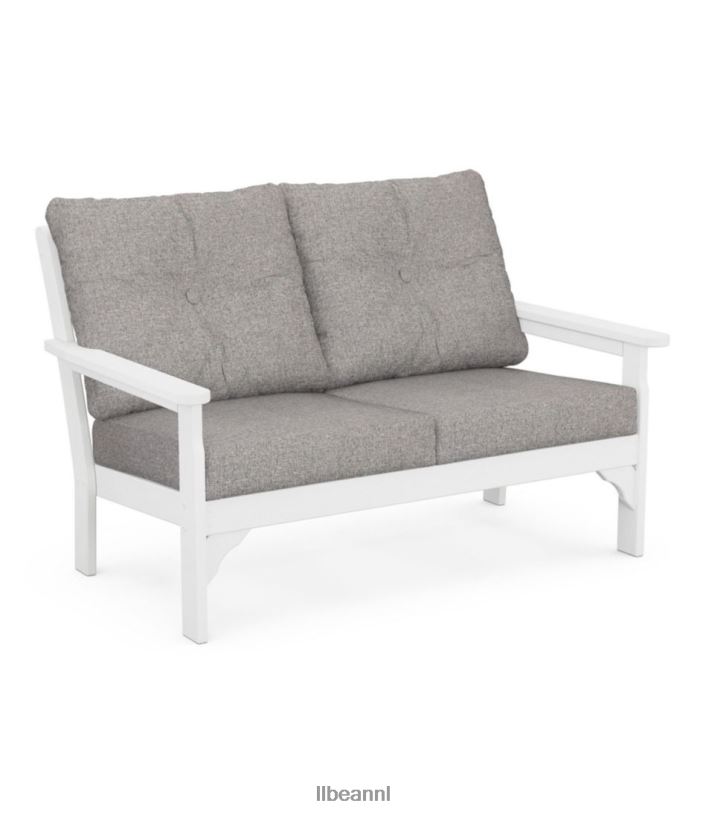 L.L.Bean unisex all-weather patio loveseat met gestructureerd kussen grijs huis goederen VT0644531