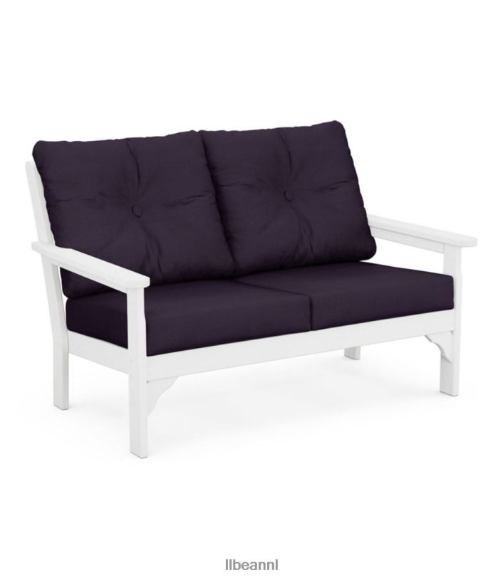 L.L.Bean unisex all-weather patio loveseat met gestructureerd kussen marine huis goederen VT0642812