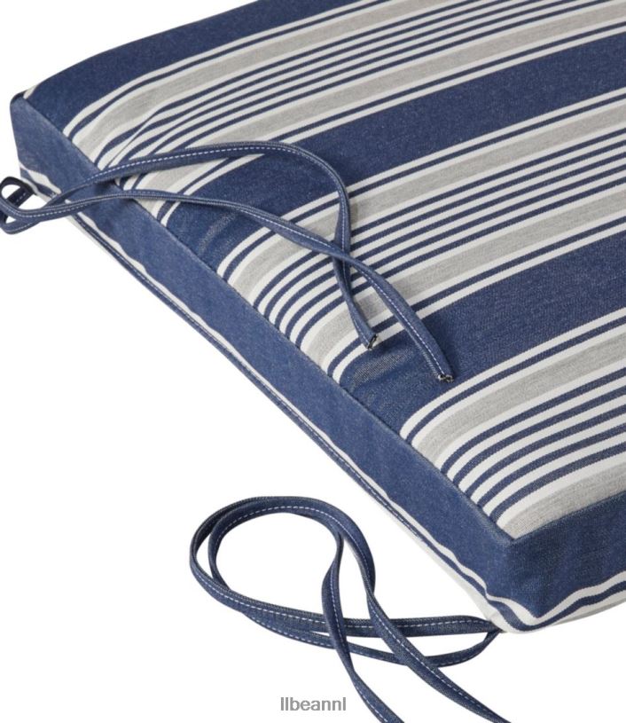 L.L.Bean unisex casco bay adirondack stoel zitkussen streep grijs-wit achtertuin en terras VT0644423